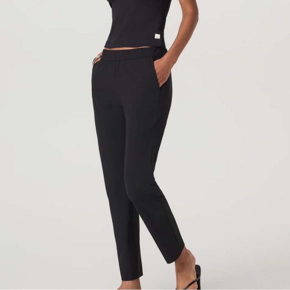Three pairs of Vuori Miles Ankle Pants 2 Black and 1 Teal size large